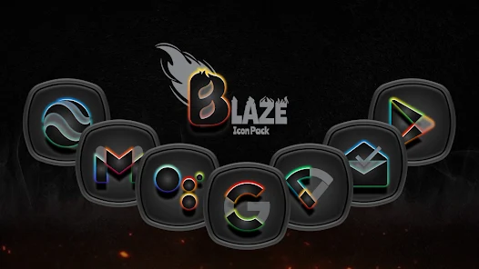 تحميل تطبيق Blaze Dark Icon Pack مهكر Apk للاندرويد 2025 اخر اصدار مجانا