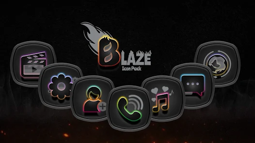 تحميل تطبيق Blaze Dark Icon Pack مهكر Apk للاندرويد 2025 اخر اصدار مجانا