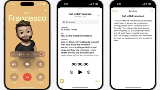 آبل تطلق ميزة تسجيل المكالمات بالذكاء الاصطناعي
