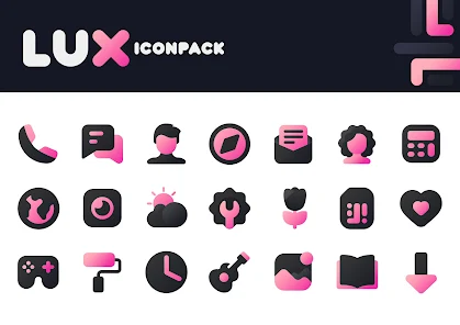 تحميل تطبيق LuX Pink IconPack Apk مهكر للاندرويد 2024 اخر اصدار مجانا