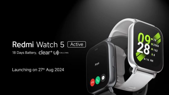 شاومي تستعد لإطلاق Redmi Watch 5 Active في 27 أغسطس