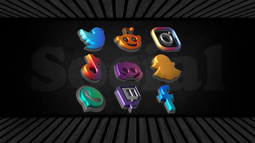 تحميل تطبيق Auric Dark 3D Icon Pack مهكر للاندرويد والايفون 2024 اخر اصدار مجانا